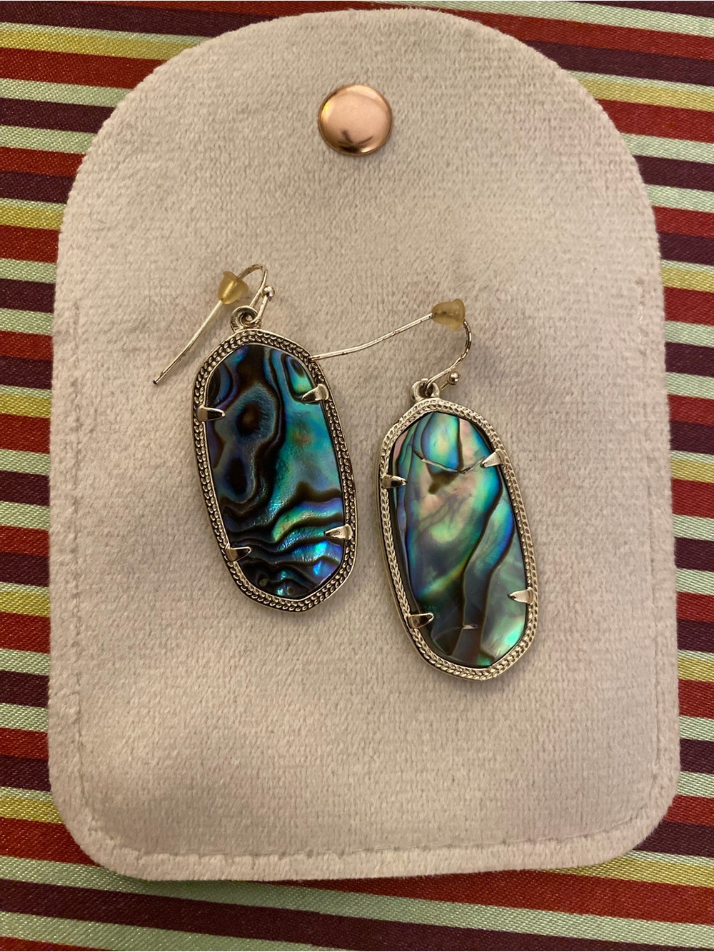 Kendra Scott Abalone Shell Drop Earrings in Iridescent Blue-Green